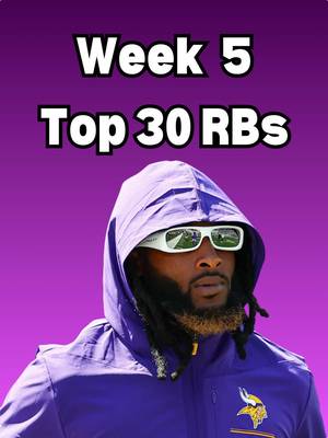 WEEK 5 FANTASY FOOTBALL TOP 30 RBS Jahmyr Gibbs is my RB1 for Week 5 and one of the best fantasy football RBs to have in your lineup. Aaron Jones, CMC, Jonathan Taylor, Kyren Williams, and Ashton Jeanty are all elite RBs with the floor and ceiling to dominate this week. James Cook, Derrick Henry, Chase Brown, and D’Andre Swift are strong Week 5 fantasy football starts with great volume and upside. Tony Pollard is one of the more interesting RBs this week, but I think he could struggle against Houston. Cam Skattebo, TreVeyon Henderson, and Emanuel Wilson are all RBs I like this week with plenty of upside #walterpicks #cowboyswalterpicks #fantasyfootballtips #nflfantasy #week5 