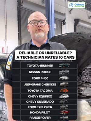 A real car mechanic rates 10 popular vehicles as reliable or completely unreliable.