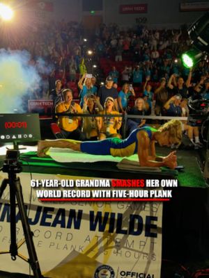Five hours. One plank. And a 61-year-old woman who refuses to quit. Canadian DonnaJean Wilde holds a plank for more than FIVE HOURS at the World Senior Games in Utah, setting a new world record for the longest female abdominal plank. Judges actually rotate through hour-long shifts as Wilde stays in position, ultimately breaking her own 2024 record of 4 hours and 30 minutes. She's now broken the record twice.