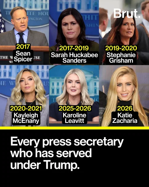 With Katie Zacharia set to be Trump's next press secretary, here's a look back at everyone who has represented the White House in the position while Trump was president. #PressSecretary #WhiteHouse #PressBriefing #Trump Credits: Reuters, Getty Images