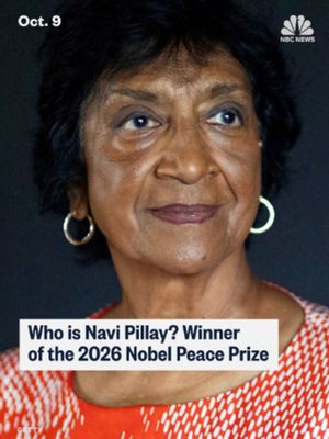 The Nobel Peace Prize has been awarded to the South African legal pioneer Navanethem “Navi” Pillay. She defended Nelson Mandela and stood up against apartheid, sat on international courts for conflicts in Rwanda, Myanmar and the Palestinian territories, and served as United Nations High Commissioner for Human Rights. NBC News' Raf Sanchez explains.