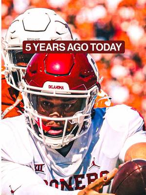 The greatest Red River game ever. 😤🔥 5 years ago today, before he was known as Iceman, a freshman @ayeeecaleb led the Sooners back from a 28-7 deficit to take down Texas in an instant classic. A comeback for the ages. BOOMER SOONER! ☝️ • • • •  • #OUDNA #BoomerSooner #Sooners #OU #Boomer  @The College Sports Company 