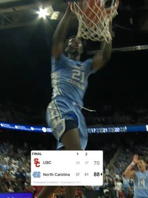 Consider our thirst quenched 💦 @unc_basketball takes down the Trojans, 88-70, to open the preseason slate with a dub #goheels #unc #tarheels #gdtbath #basketball