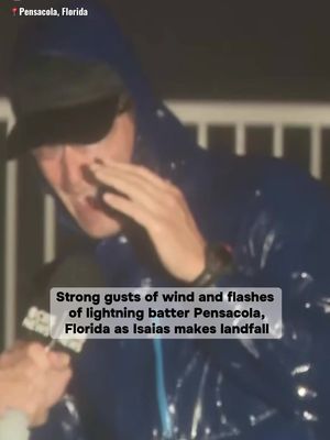 An 81 mph wind gust was already reported earlier this evening as Hurricane Isaias makes landfall in Florida on Friday night. Meteorologist Rob Marciano is in Pensacola, Florida, where extreme wind, heavy rain and lightning strikes are battering the area. #florida #hurricane #pensacola #storm #weather 