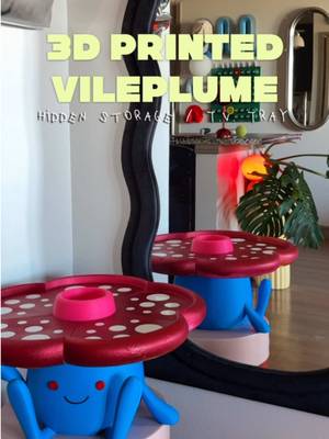 I 3D printed a Vileplume that doubles as a TV tray AND hidden storage 💙🍄 functional 3D printed art is my favorite kind of home decor. #3DPrinting #HomeDecor #Pokemon #FunctionalArt #3DPrinted