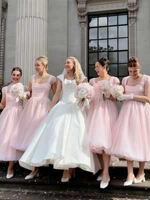 I had to use this sound 🙊🥹🤍🎀 #weddinginspo #vintagewedding #bridesmaidsdresses #pinkwedding #bridesmaid 