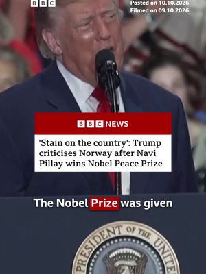 Navi Pillay, a former UN human rights chief and International Court of Justice judge, was recognised "for her efforts to promote peace and international law", which paved the way for a "more comprehensive global legal order", according to the Nobel committee. #Trump #NaviPillay #NobelPrize #NobelPeacePrize #BBCNews
