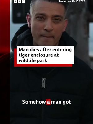 Police said it had been to called to reports of a man entering the tiger enclosure at Yorkshire Wildlife Park near Doncaster. The tiger then attacked the man and he died at the scene, the force said. #Yorkshire #Doncaster #BreakingNews #BBCNews