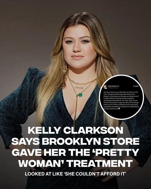 Kelly Clarkson is calling out a Brooklyn store after being ‘treated like Julia Roberts character in Pretty Woman’ She says an employee offered to find her something ‘comparable’ instead of the items she wanted, as if she couldn’t afford to shop there [via/ X kellyclarkson, GettyImages]
