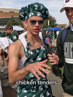Post-Hangover interview at the MSU tailgates #michiganstatefootball #msu #michiganstate #college #ragecage 
