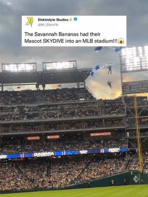 Never knew bananas could fly!!🙌😂 @Split @Banana Ball #stunts #mascots #entertainment #bananaball #sports 