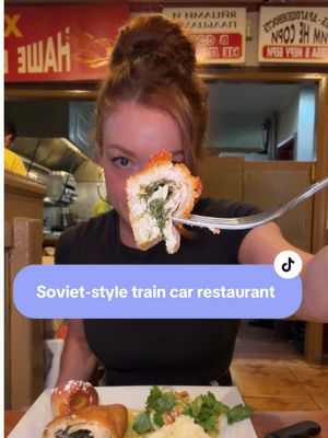 Stolovaya in Sheepshead Bay is meant to evoke a Soviet-era restaurant train car. The vibe is cool - but the food is even better.  📍Stolovaya: 813 Avenue U, Brooklyn, NY 11223 #russianfood #sovietfood #brooklyneats #nycfoodie #slavic 