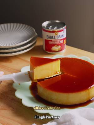 My mom's leche flan recipe #EaglePartner Everyone who tries my mom's leche flan recipe ALWAYS says it's the best flan they've ever had. And my go-to brand for Sweetened Condensed Milk is @Eagle Brand because it's SO creamy, thick, perfectly sweetened, and yields my ideal flan texture everryyy single time! I also love using Eagle Brand Sweetened Condensed Milk for my coffees, no-bake cheesecakes, and Filipino desserts. It's been a pantry staple of mine for years for a reason! Next time you're at the grocery store, grab a few cans and try my mom's leche flan recipe! Find the recipe on the Eagle Brand website today. Link in bio. #BitesByBianca #LecheFlan