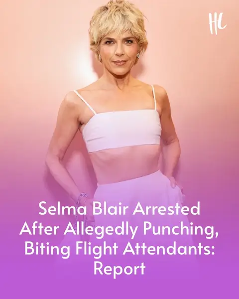 Actress Selma Blair was arrested following an alleged violent incident onboard a Delta Airlines flight from L.A. to NYC, multiple outlets have reported. The 54-year-old 'Legally Blonde' star allegedly punched one flight attendant, then bit another after trying to open the door mid-air. A rep for Selma released the following statement: "Selma experienced a medical emergency that led to the alleged conduct," the rep told Variety. "Upon landing, she received immediate medical attention and is currently in stable condition." (📸: Getty Images)