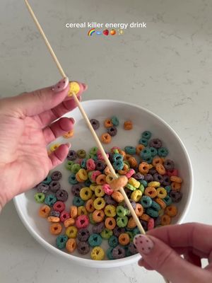 No spoon needed. The only evidence left is an empty cup. 🥣 -C4 Cereal Killer -1 tbsp marshmallow syrup -3 tbsp heavy cream -Ice And of course, the cereal straw: -Fruity cereal -White chocolate