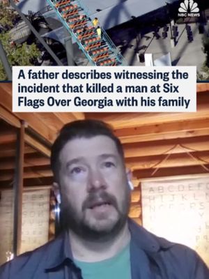 Nick Mendenhall, a father visiting Six Flags Over Georgia with his family, describes witnessing the incident on the Goliath roller coaster that left one man dead and several others injured according to officials.