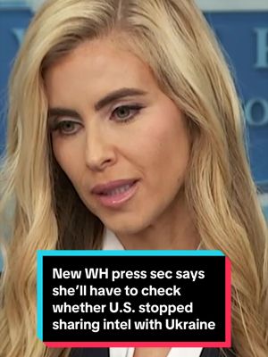 Reporter: "Has the U.S. stopped sharing intel with Ukraine?" New White House press secretary Katie Zacharia: "I'll have to get back to you on that." #trump #usa #ukraine #politics #russia 