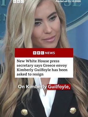 US President Donald Trump has asked the US Ambassador to Greece Kimberly Guilfoyle to resign following allegations of misconduct. Reports Guilfoyle would leave the post were confirmed by Trump's new White House Press Secretary Katie Zacharia in her first briefing to journalists. #KatieZacharia #KimberlyGuilfoyle #WhiteHouse #USNews #BBCNews