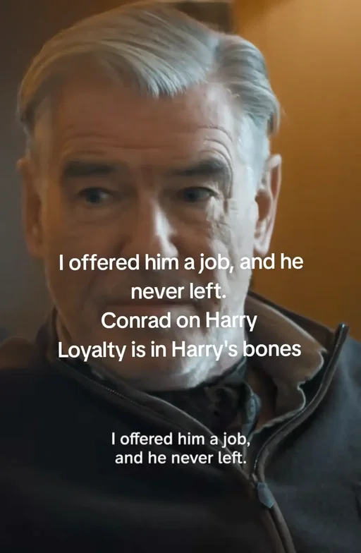 In episode 4 of Mobland Season 2 on Paramount Plus  Conrad and Gina have a brief talk, and Conrad talks about meeting Harry for the 1st time. He reveals new information about Harry's past.  #mobland 