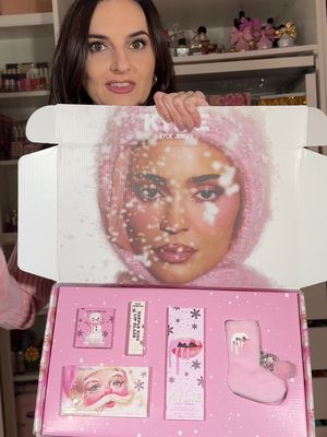 Kylie collections are so back! New Kylie Cosmetics Winter Kissed collection coming soon - how perfect is this collection, there’s an eyeshadow palette, glow balm, supple lip glaze and lip kit, all giving winter kissed vibes (launching 10.21)  #newmakeup #kyliecosmetics #kyliejenner #holidaymakeup #pinkmakeup @Kylie Jenner 