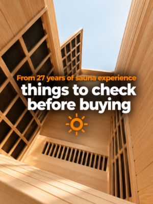 Buying an infrared sauna? 🔥 Here are 3 things to check before you invest. 1️⃣ Heater placement: Check how much of your body actually receives direct infrared heat. Look for coverage around your body, including the front, sides, legs, and feet. 2️⃣ Power concentration: Don't compare total wattage alone. Divide the sauna's total watts by its interior cubic feet to calculate watts per cubic foot (W/cu ft). 3️⃣ Electrical requirements: Check the sauna's voltage, amperage, wattage, and required circuit before delivery. Make sure your home's electrical setup can support the model you choose. With 27 years of sauna experience, these are the details worth understanding before you buy. Save this checklist for later!