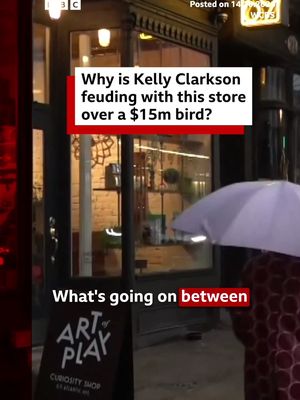 A boutique store - called Art of Play - has found itself at the centre of a social media storm, after Grammy winner Kelly Clarkson complained online that the shop would not let her buy a singing and dancing mechanical bird that was on the wall. #KellyClarkson #Molly #ArtofPlay #Bird #USNews #BBCNews