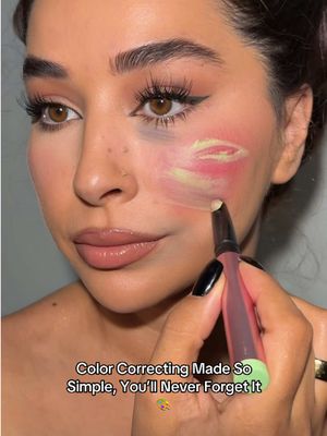Color correcting made SIMPLE using the @ONE SIZE BEAUTY correctors  Green cancels redness Red corrects dark discoloration on deeper skin tones Peach cancels blue & purple undertones The secret to a flawless base is correcting BEFORE concealing! Save this for later! #colorcorrection #makeup 