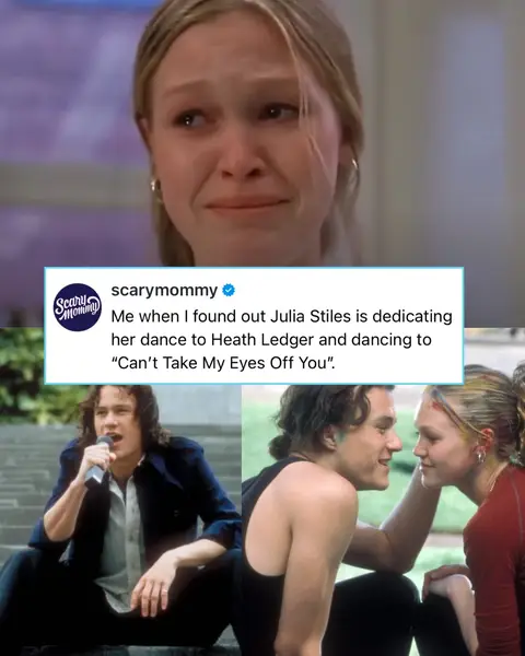 BRB just going to be quietly sobbing in my car.  @JStiles and partner @Ezra Sosa are set to honor Heath Ledger to a contemporary dance to Frankie Valley’s “Can’t Take My Eyes Off You” for DWTS Dedication Night. 📸: Getty / The Walt Disney Company  #JuliaStiles #HeathLedger #DWTS