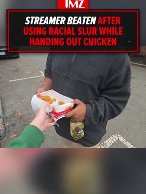 👀‼️A streamer was beaten after using a racial slur while handing out fried chicken to homeless people.