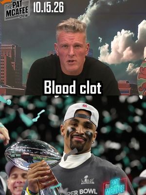 "Jalen Hurts is out for Sunday due to a superficial blood clot.. He can't play football until this situation is solved and he's out indefinitely" ~ @Ian Rapoport  We're thinking about Jalen Hurts and everybody with the Philadelphia Eagles  @Philadelphia Eagles  #jalenhurts #philadelphiaeagles #rapsheet #patmcafee #thepatmcafeeshow 