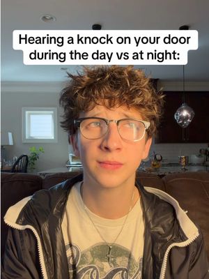 Hearing a knock on your door during the day vs at night🚪😰 #fyp #ritzceo #foryou #knockknock 