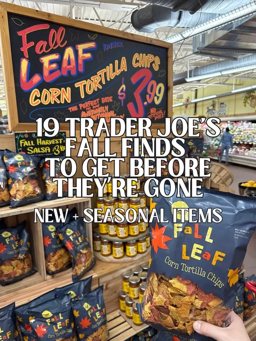 Trader Joe’s fall finds are getting OUT OF HAND 🍂🎃 From the Swedish Princess Raspberry Cake to pumpkin spice Joe-Joe’s, maple desserts, and butternut squash mac & cheese, these 20 Trader Joe’s seasonal items deserve a spot on your fall shopping list. 🍰 Swedish Princess Raspberry Cake 🍁 Fall Leaf Corn Tortilla Chips 🎃 Pumpkin Flavored Joe-Joe’s 🍯 Maple Butterscotch Blondie Baking Mix 🧀 Butternut Squash Mac & Cheese 🍪 Autumn Leaf Sugar Cookies 🍦 Maple Leaf Ice Cream Sandwiches 🍨 Pumpkin Ginger Hold the Cone 🥭 Passion Fruit Mini Ice Cream Bars 🥧 Apple Pie Spread 🌮 Pumpkin Tortilla Chips 🍮 Pumpkin Spice Caramel Sauce 🍁 Salted Maple Ice Cream 🥞 Pumpkin Pancake & Waffle Mix 🌶️ Crunchy Sesame, Sunflower Seed & Pepitas Salsa Macha 🧀 Butternut Squash Mac & Cheese Bites 🍝 Autumnal Harvest Pasta Sauce 🌯 Chicken Flautas ☕ Pumpkin Biscotti Which one are you trying first? 👀 And what @Trader Joe's fall item should I try next? My shopping cart is already in danger. #traderjoes #traderjoesfinds #traderjoeshaul #fallfinds #traderjoesseasonal @trader joes 