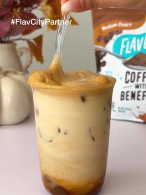 #ad This Pumpkin Spice Shaken Latte with @flavcity Coffee with Benefits might be my new favorite coffee 🎃☕️ Creamy, cozy & SO good. Made with real coffee and functional ingredients like 6g of collagen, prebiotic fiber, MCT oil & L-theanine ✨ Pumpkin Spice Shaken Latte 🎃 • 1 serving Coffee with Benefits • 4 oz hot water • ½ tbsp pumpkin purée • 1 tbsp pure maple syrup • ⅛ tsp pumpkin pie spice • Pinch of sea salt • Ice • 4-5 oz milk Mix the coffee with warm water , then add pumpkin puree, maple syrup, pumpkin spice, sea salt and ice. Shake until chilled and frothy, pour over fresh ice & top with milk 🤎 The Subscribe & Save Cafe Starter Kit comes with Coffee with Benefits, a stainless steel tumbler, reusable straws, a frother and an exclusive digital recipe book ✨ Subscribe now and get $100+ value for $38! Try Coffee with Benefits through the link in my bio ☕️🤎 @ShopFlavCity #FlavCityPartner