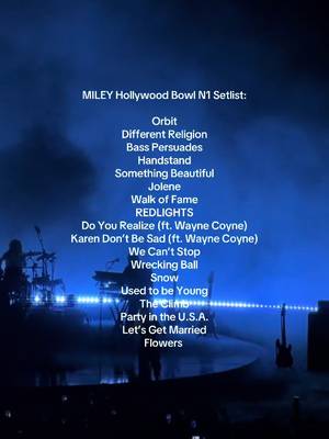 Hearing Bass Persuades live for the first time >>> #mileycyrus #hollywoodbowl #miley #basspersuades #setlist 