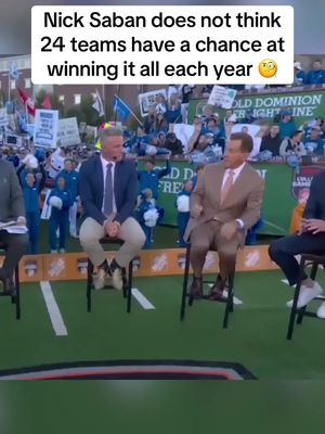 Nick Saban is against the idea of a 24-team College Football Playoff because he doesn’t think that many teams can win a championship each year… agree or nah? 👀 (🎥: College GameDay) #espn #nicksaban #collegefootballplayoff #collegegameday #CollegeFootball 