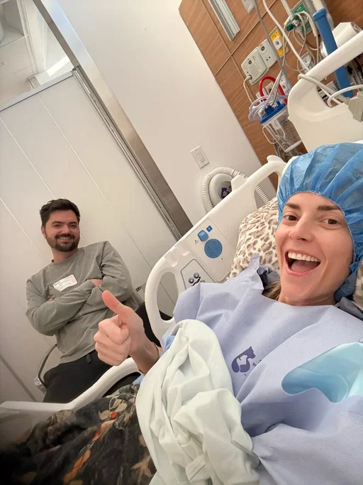 Thumbs up for successful brain surgery! We did it! Thank you to my doctors, my family, my friends, and truly all of you. I know we don’t know each other, personally, but that was a wholly special type of support and I’ll never forget it. We can do hard things! But I will stop doing them for now and I will rest for 4736281037 hours. #fyp #fypシ #brainsurgery #braintumor #breastcancer 