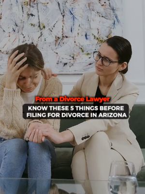 Filing for divorce in Arizona? Here are 5 critical things you must know before submitting your paperwork! 🌵⚖️ Residency Requirements: At least one spouse must reside in Arizona for 90 days before filing. Community Property State: Assets and debts acquired during the marriage are typically divided 50/50. The Waiting Period: Arizona requires a mandatory 60-day cooling-off period before a divorce can be finalized. No-Fault Divorce: You don't need to prove fault or wrongdoing to file.Initial  Petition Risks: What you request in your initial papers sets the foundation for your entire case getting legal advice early is essential!    Have questions about starting the divorce process in Arizona? Comment below! 👇 #ArizonaDivorce #divorcetips #familylaw #azlawyer #divorceadvice #FamilyCourt #LegalStrategy