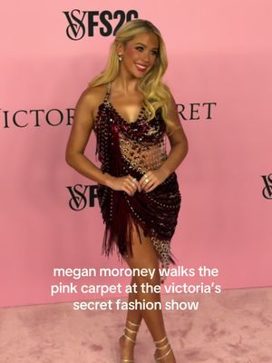 She’s not in Georgia anymore that’s for sure! #MeganMoroney has officially hit the pink carpet at the 2026 #VictoriasSecretFashionShow. #VSFS2026 
