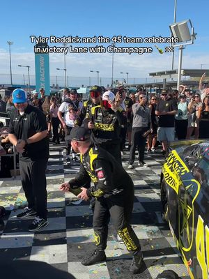 Tastes like victory 🍾🏁 #nascar #tylerredick #racing