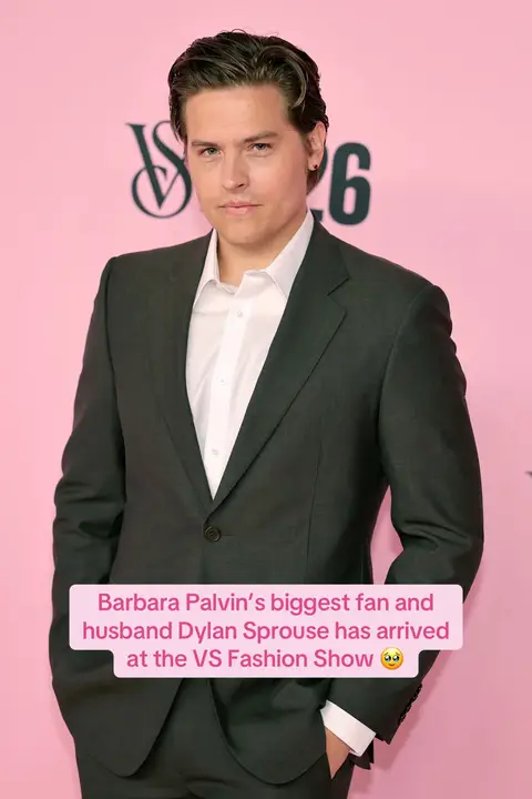 Barbara Palvin’s biggest fan and husband Dylan Sprouse has arrived at the #VSFashionShow 🥹