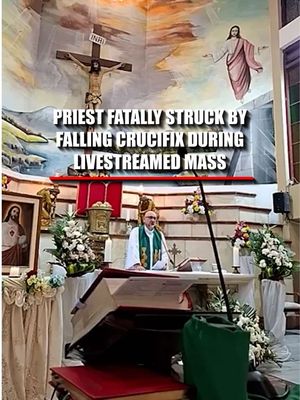 A priest is fatally struck by a falling wooden crucifix while preparing Communion during a livestreamed church service in Ecuador. ⠀ Father Patricio Alfredo Sánchez Molinari is conducting Mass in Guayaquil when the large crucifix suddenly falls onto him. ⠀ The horrifying incident is captured during the live broadcast.