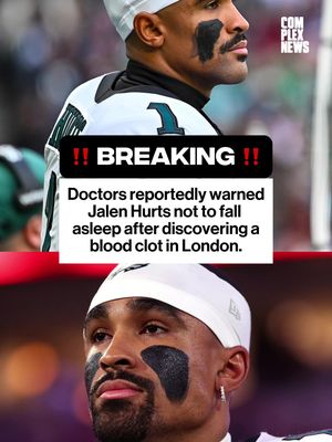 Jalen Hurts will miss the remainder of the season after being diagnosed with blood clots in his lungs. The Eagles quarterback was reportedly advised not to sleep after doctors initially discovered a blood clot while he was in London. ❤️‍🩹 🎥: Getty #jalenhurts #nfl #philadelphiaeagles 