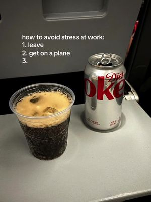 putting my dc break on airplane mode #dietcoke #flight 
