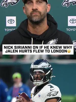 Nick Sirianni on whether he was briefed on why Jalen Hurts was permitted to fly with a blood clot #nfl #eagles #jalenhurts #phillytiktok 