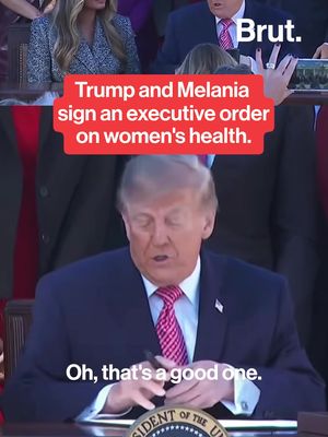 Trump and Melania signed an executive order creating a task force on women's health this morning during a press conference in the White House Rose Garden. #ExecutiveOrder #WomensHealth #Melania