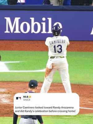 This Junior Caminero moment was so dope 🔥 (via @MLB) #baseball #MLB #mlbtheshow #rays #randyarozarena 