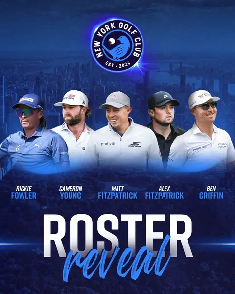 Your New York Golf Club roster. 🗽🔵 Rickie Fowler Cameron Young Matt Fitzpatrick Alex Fitzpatrick 🆕 Ben Griffin 🆕 Welcome to New York, Alex and Ben. Let’s get to work.