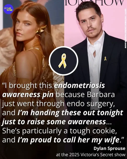 Dylan Sprouse’s support for Barbara Palvin at last year’s Victoria’s Secret show is resurfacing, and it’s a lovely reminder of celebs using their platform for good 💗 At the 2025 show in New York, Dylan arrived wearing a yellow endometriosis awareness pin on his lapel. He told E! News that Barbara had recently undergone surgery for the condition, and that he was handing out pins to raise awareness on the night. He added that she’s a particularly tough cookie and that he’s proud to call her his wife. Barbara had surgery in June 2025 and has spoken openly about her experience, saying Dylan was extremely supportive throughout her recovery. She also walked that year’s show just weeks after breaking her foot. Endometriosis affects around one in ten women and girls of reproductive age, but it often takes years to diagnose. The couple have said they were surprised by how little awareness there is. This year, Barbara returned to the runway in Los Angeles just six weeks after welcoming their daughter, Sylvie, with Dylan once again cheering her on from the crowd. A partnership built on real support!! #DylanSprouse #BarbaraPalvin #EndometriosisAwareness #VSFashionShow 
