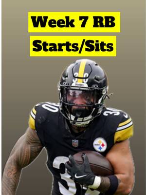 RB Starts and Sits for Week 7 of fantasy football!  #fantasyfootball #fantasyfootballadvice  Coming off a down game, Bucky Irving is in a great spot against the Panthers. He has a high ceiling, and is someone to prioritize in your lineup.  Jaylen Warren is obviously someone to start, but coming off a down game, he has a huge ceiling against the Saints, who allow the MOST fantasy points to RBs.  The Jets RBs are in a great spot this week. Start them with confidence in this matchup.  Sit Ollie Gordon in an underratingly hard fantasy game for RBs. 