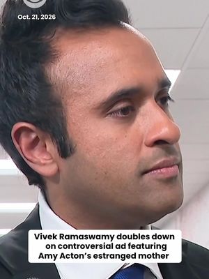 Republican gubernatorial candidate Vivek Ramaswamy doubled down on the controversial campaign ad featuring the estranged mother of his opponent in the Ohio governor's race, Amy Acton, calling her a "liar." "If she feels that there's anything that's unfair or inaccurate about the criticisms leveled against her, she should be willing to defend herself on a debate stage," he said on Wednesday. Acton's campaign and her brother denounced the ad as a "despicable low." #ohio #election #midterm #governor 